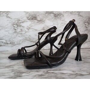 No Name Strappy Black Heel Sandals Shoes Size 7.5